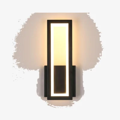 The Range GOECO Modern Indoor Wall Lamp, 16W , 3000 K, Simple Rectangular Wall Lights - Black