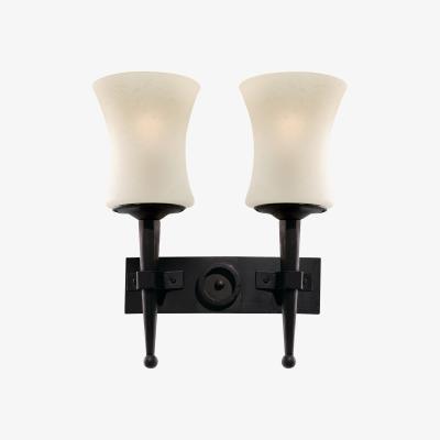 The Range Brieuc Black 2Lt Wall Light - Black