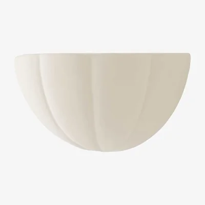 The Range Leonardo Scallop Flush Ceramic Wall Light - Paint Me / Yes - White