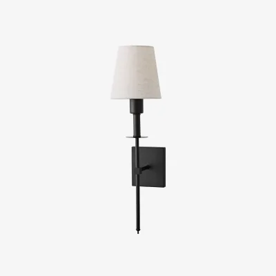 The Range Kincaid Pair Rechargeable Easy Fit Wall Light with Fabric Shade - Black / 1.38kg / 1