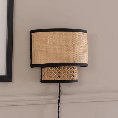 The Range Grant Cane Plug In Wall Light - Brown / 2