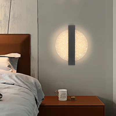 The Range GOECO Luxury Round Acrylic 25cm Black LED Wall Light - Black