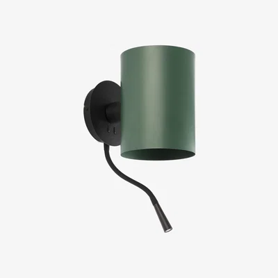 The Range Guadalupe Reading Light Wall Light Black Green E27 - Black