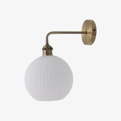 The Range Isaac Wall Light - Antique Brass Plate And White Glass