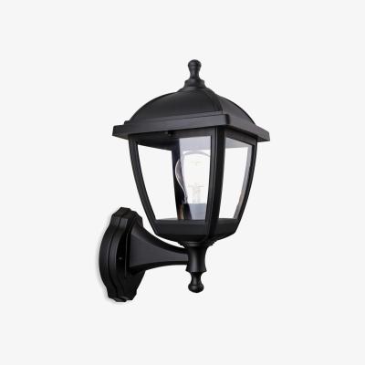 The Range Palma Outdoor Wall Lamp 4 Panel Black IP44 E27 - Black
