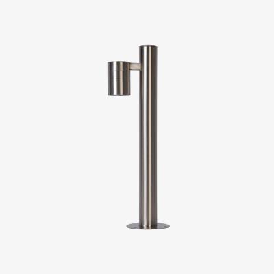 The Range Arne-Led Modern Bollard Light Outdoor IP44 - Satin Chrome / 18.5cm