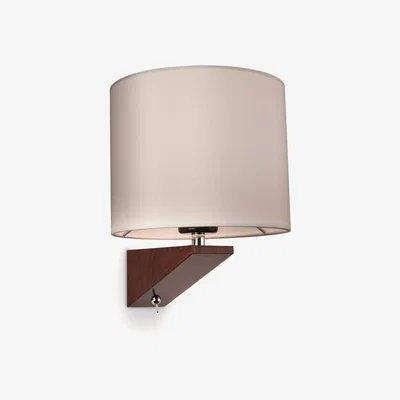 The Range Alpine 1 Light Indoor Wall Light (Switched) Dark Walnut Cream Shade E27 - Dark Walnut