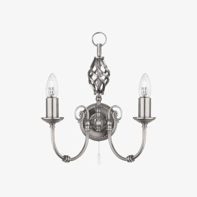 The Range Barran Satin Silver 2Lt Wall Light - Silver