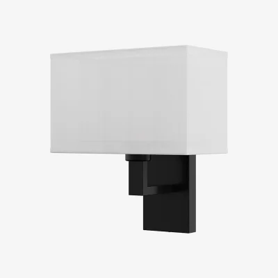 The Range Vintage Wall Light with Fabric Shade - Black & White