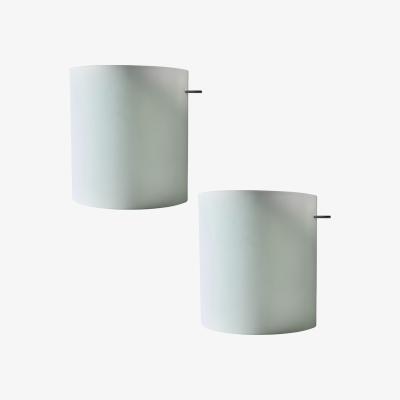 The Range Pair Of Vanna White Glass Curved Wall Lights - White