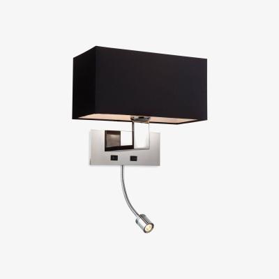 The Range Prince 1 Light 2 Light Switched Indoor Wall Light Polished Stainless Steel - Black