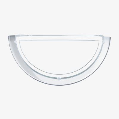 The Range Eglo Planet 1 Chrome And White Metal And Glass Semi Sphere Flush Wall Light - White