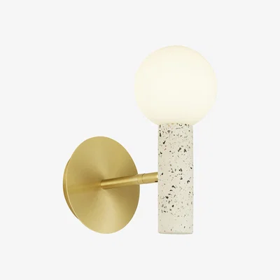 The Range Terrazzo and Glass Shade Wall Light  - White