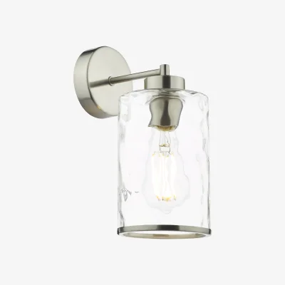 The Range Olsen Wall Light Satin Chrome Dimple Glass