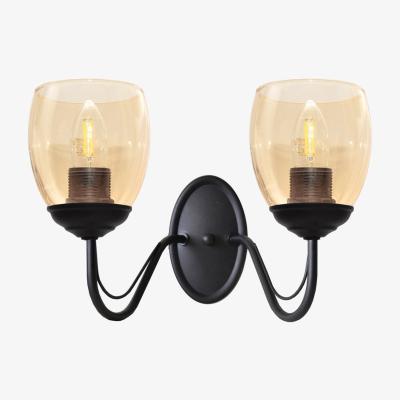 The Range Allena Wall Lamp Black Amber 27cm - Black