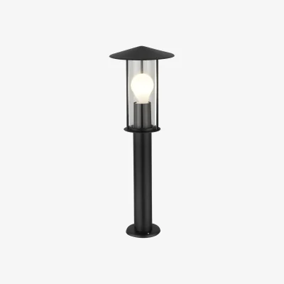 The Range Treviso Outdoor Post Light - Black And Clear Glass