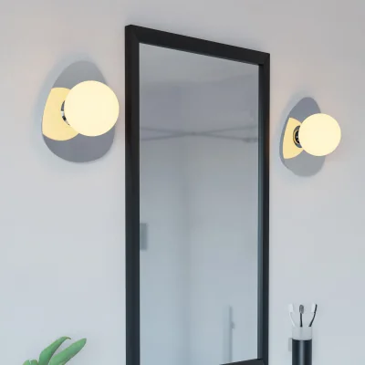 The Range EGLO Castrovido Matte Glass  Steel Bathroom Wall Light, Chrome - Chrome