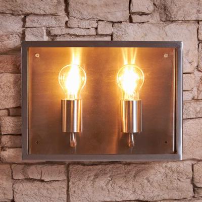 The Range Biard Valbo Stainless Steel Outdoor Twin Light - Black