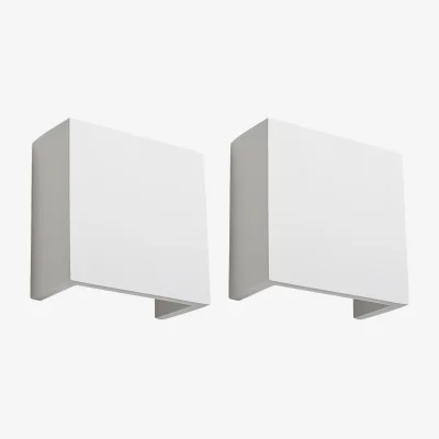 The Range Set Of 2 Michele Wall Washer Lights - White Plaster