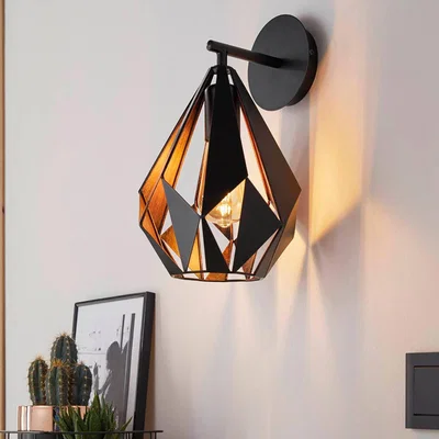 The Range Eglo Carlton 1 Industrial Vintage Wall Light WBS - Copper
