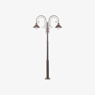 The Range Nautica 2 Light Lamp Post - Rust brown