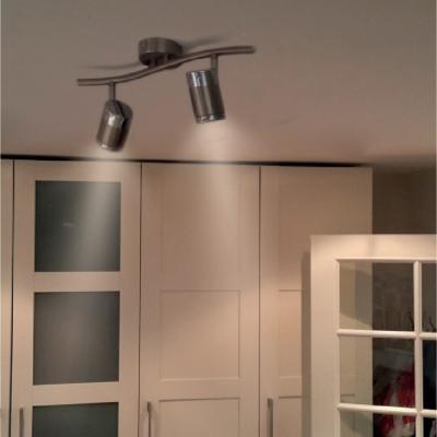 The Range CGC HONOR Two Head Polished and Satin Chrome Wall Ceiling Bar Spotlight - satin chrome
