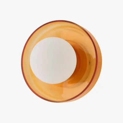 The Range Newbury Glass Plate with Globe Shade IP44 Bathroom Wall Light - Amber / 25cm / 0.46kg / 0
