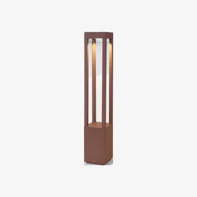 The Range Agra LED Outdoor Bollard Light - Rust brown