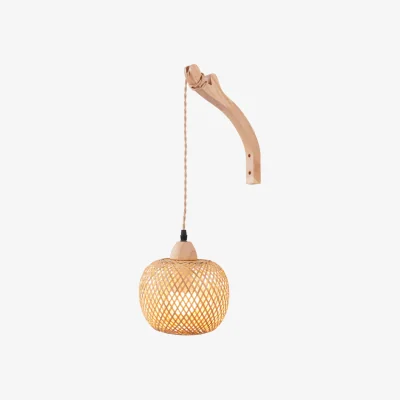 The Range Bamboo Shade E27 Wall Light - Neutral