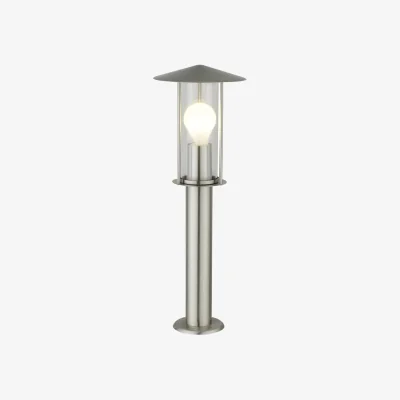 The Range Treviso Brushed Stainless Steel Outdoor Post Light - Stainless Steel & Clear
