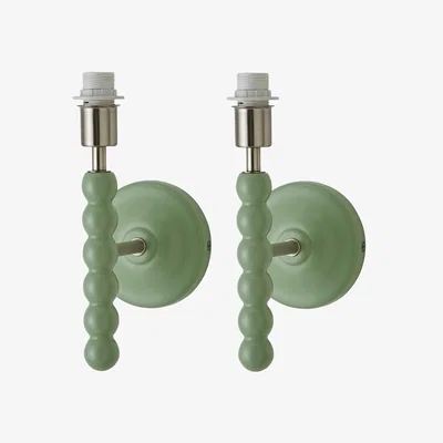 The Range Bobbins Pastel Wall Light Base - Sage Green / 2
