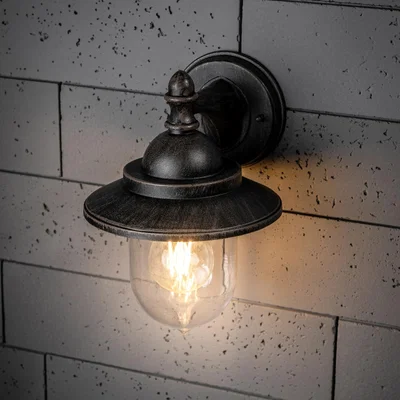 The Range RYDER Matt Black Fisherman Lantern Wall Light - Antique Bronze