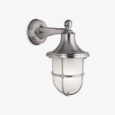 The Range Nautic Outdoor Brass Wall Lantern Nickel Finish IP64 E27 - Brass