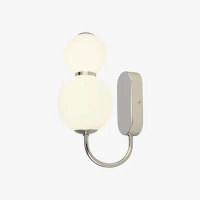 The Range Snowball  2Lt Wall Light  Chrome Metal and Opal Glass - Chrome