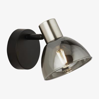 The Range Satin Nickel and Black Spotlight  - Black