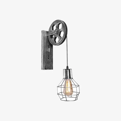 The Range Retro Design Brushed Silver Wall Lamp Set Adjustable Height - Silver