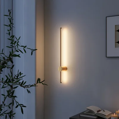 The Range Modern Rotatable LED Straight Wall Light - Gold