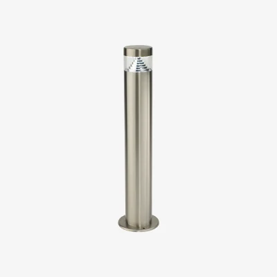 The Range Pyramid Outdoor Post Light - Brushed Stainless Steel And Clear Pc