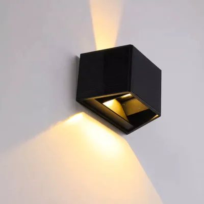 The Range Solar Up Down Wall Lights with 3 directional Polycrystalline Solar Panel  - Black