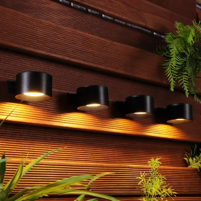 The Range Pack of 4 Octava Solar Wall Lights - Black