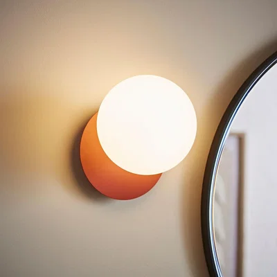 The Range Darla Frosted Globe Bathroom Wall Light - Rust / 1