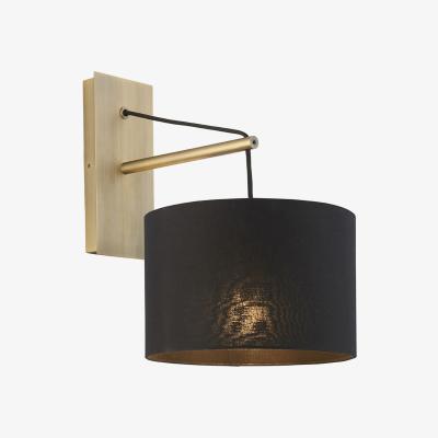 The Range Ravenna Wall Lamp Matt Brass Plate Black Cotton Fabric - Matt Brass Plate & Black Cotton Fabric