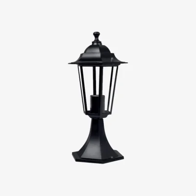 The Range Cumbria Outdoor Post Light - Black And Clear Glass