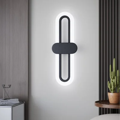 The Range Oval Shaped LED Wall Light with Acrylic - Black