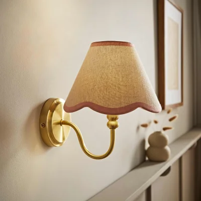 The Range Binky Rechargeable Wall Light with Trim Scallop Shade - Rose Pink