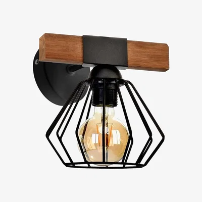 The Range Milagro Wall Lamp Ulf Black Wood - Black / Natural wood