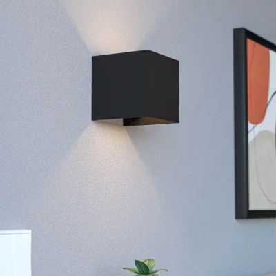 The Range EGLO Rincine LED Motion Sensor Rechargeable Wall Light, Black - Black