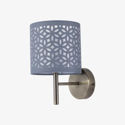 The Range Brea Wall Light - Antique Brass Plate And Grey Cut Out Cotton