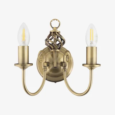 The Range Barley Twist Antique Brass Wall Light - Antique Brass