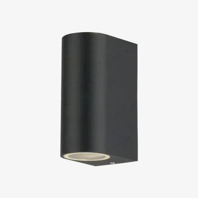 The Range Drayton 2lt Outdoor Wall Washer Light - Black And Clear Glass